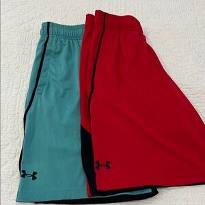Under Armour bundle mens Red and Teal Athletic Shorts